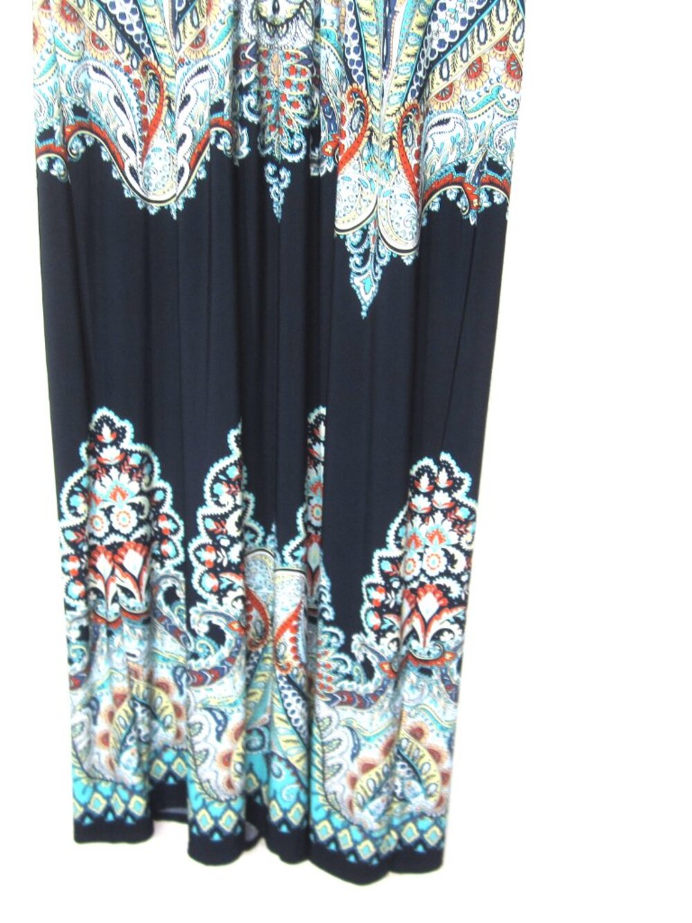 Chico's Jasmina Maxi Dress Size 2 US 12 Paisley Floral Dress Sleeveless Blue - Picture 4 of 13